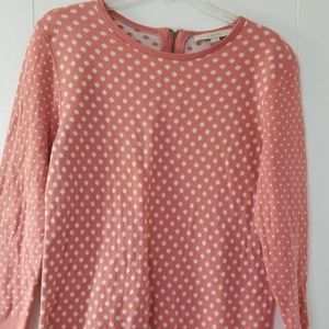 LOFT pink and white polka-dot sweater